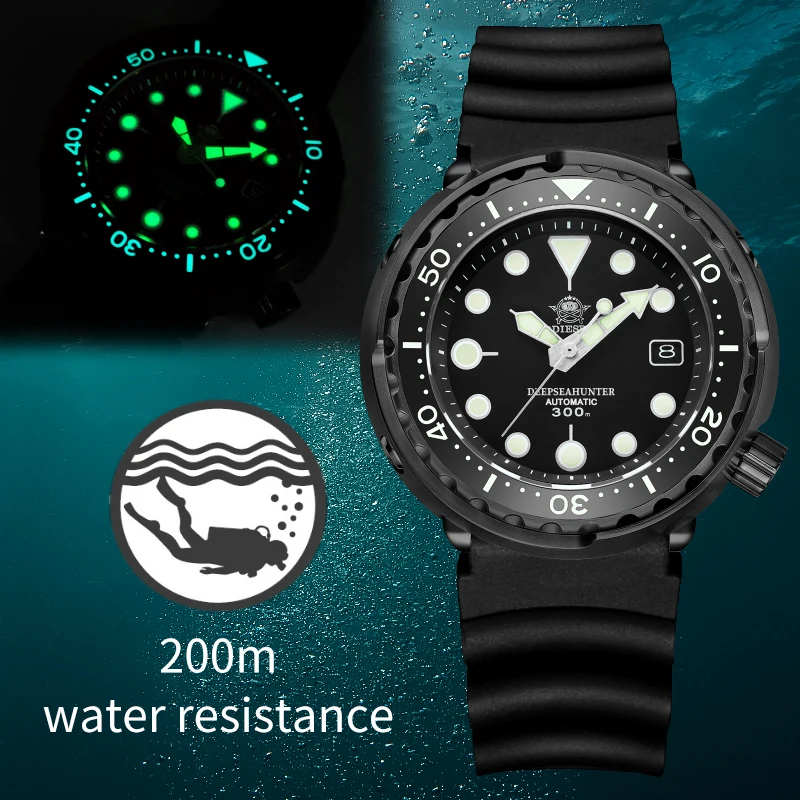 Addies Dive NH35 300m часы для дайверов автоматические дайвинга с черным тунцем