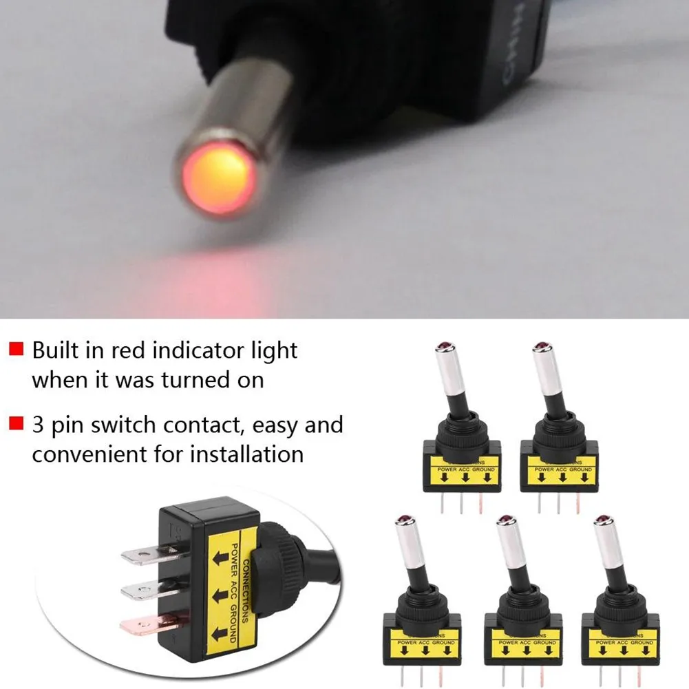 5Pcs 12V 20A Car Auto Red LED Light Toggle Rocker Switch 3Pin SPST ON/OFF Car Accessories Internal Switch Regulator
5Pcs 12V 20A Car Auto Red LED Light Toggle Rocker Switch 3Pin SPST ON/OFF Car Accessories Internal Switch Regulator