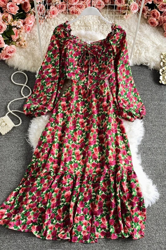 Aibeauty New Spring Autumn Slim Floral Print Chiffon Dress A Line Square Collar Mid Calf High Waist Women Dresses
Aibeauty New Spring Autumn Slim Floral Print Chiffon Dress A Line Square Collar Mid Calf High Waist Women Dresses