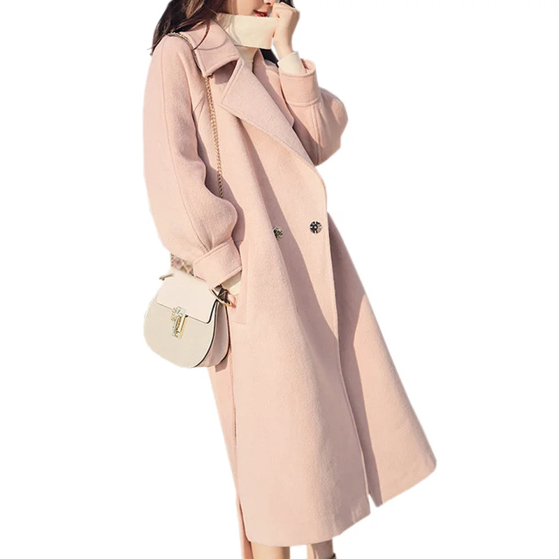 Woolen coat Casual Women's Coat Winter Jackets 2021 New Thick Pink Over the knee Student Autumn Winter Fashion Female Outwear
Woolen coat Casual Women's Coat Winter Jackets 2021 New Thick Pink Over the knee Student Autumn Winter Fashion Female Outwear