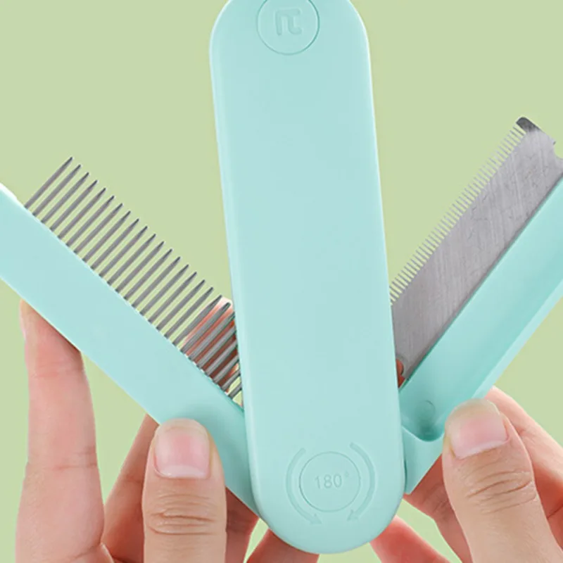 2 в 1 Складная Щетка для кошек и собак с лезвием для вычесывания и расческой для ухода 
2 в 1 Складная Щетка для кошек и собак с лезвием для вычесывания и расческой для ухода