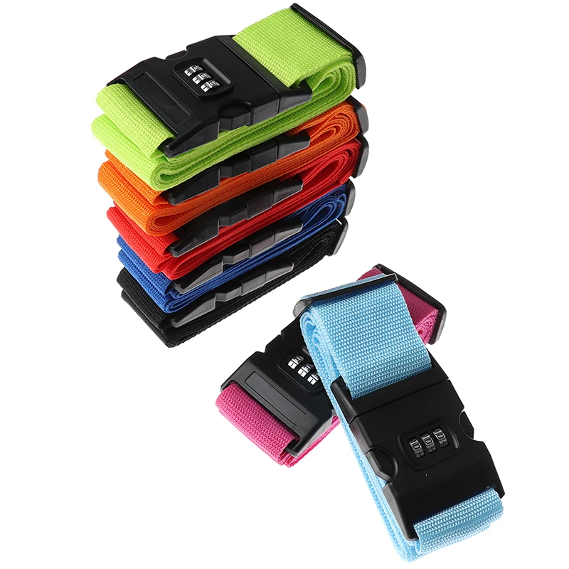 Luggage Strap Cross Belt Packing Adjustable Travel Accessories Suitcase Nylon 3 Digits Password Lock Buckle Tag 200CM | Багаж и сумки