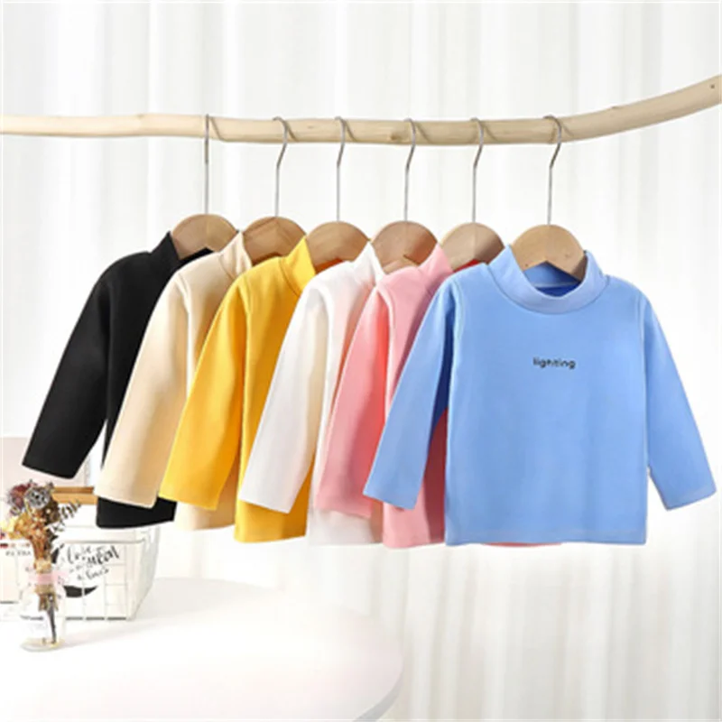 Kids Tops Cotton Baby Girls T-Shirt Pure Color High Half High Collar Winter Children Clothing Fashion Boys Warm Long Sleeve Tees
Kids Tops Cotton Baby Girls T-Shirt Pure Color High Half High Collar Winter Children Clothing Fashion Boys Warm Long Sleeve Tees