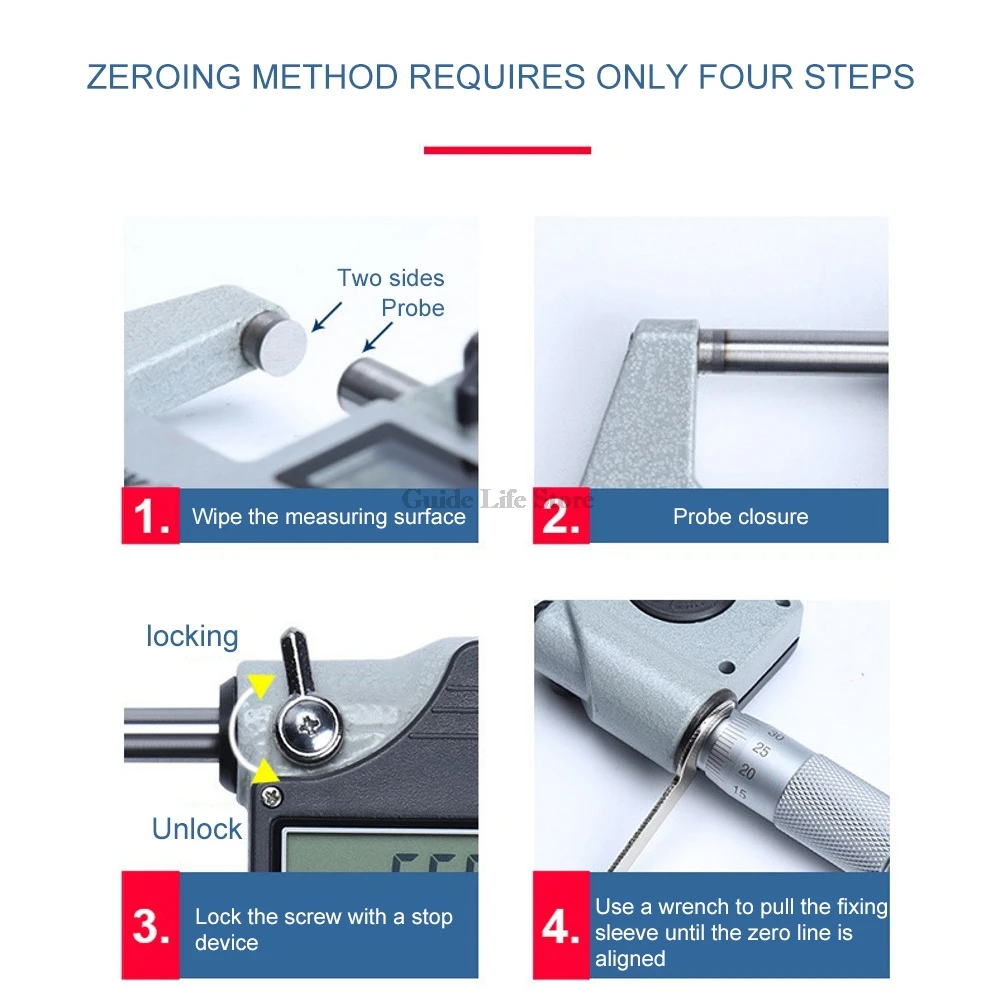 Electronic Outside Micrometer 0.001 mm with Extra LCD Screen Digital Micrometer Electronic Digital Caliper Gauge 3 Buttons
Electronic Outside Micrometer 0.001 mm with Extra LCD Screen Digital Micrometer Electronic Digital Caliper Gauge 3 Buttons