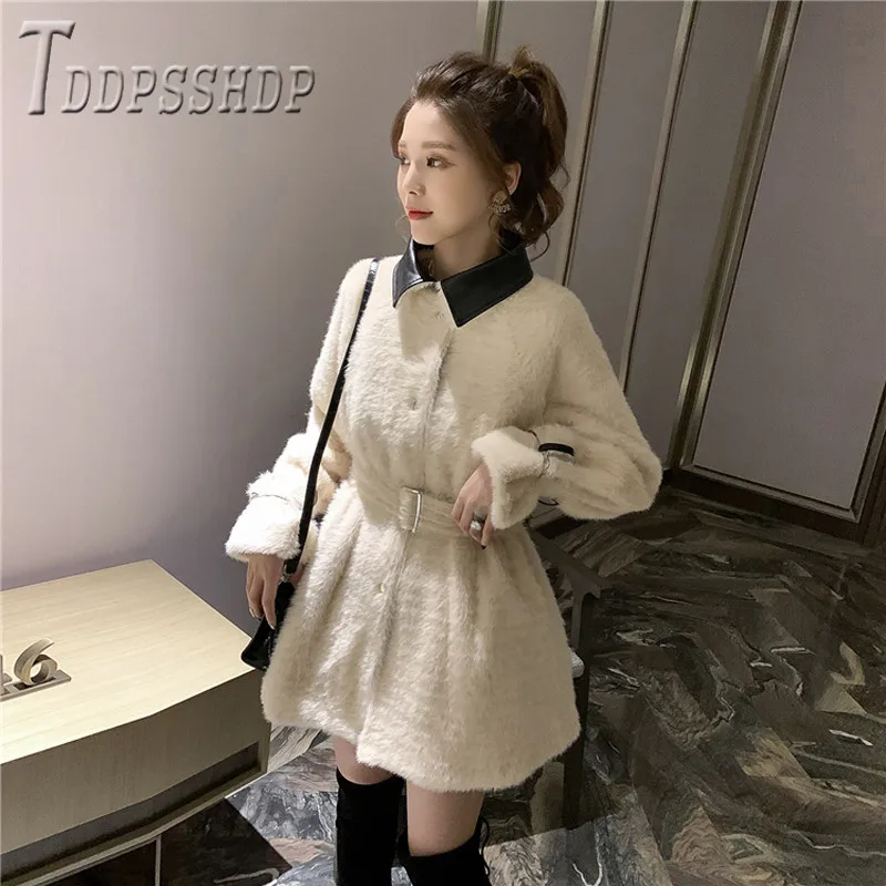 2019 Imitation Otter Fur Women Coat Korean Lapel Waist Strap Thin Autumn Women Overcoat
2019 Imitation Otter Fur Women Coat Korean Lapel Waist Strap Thin Autumn Women Overcoat