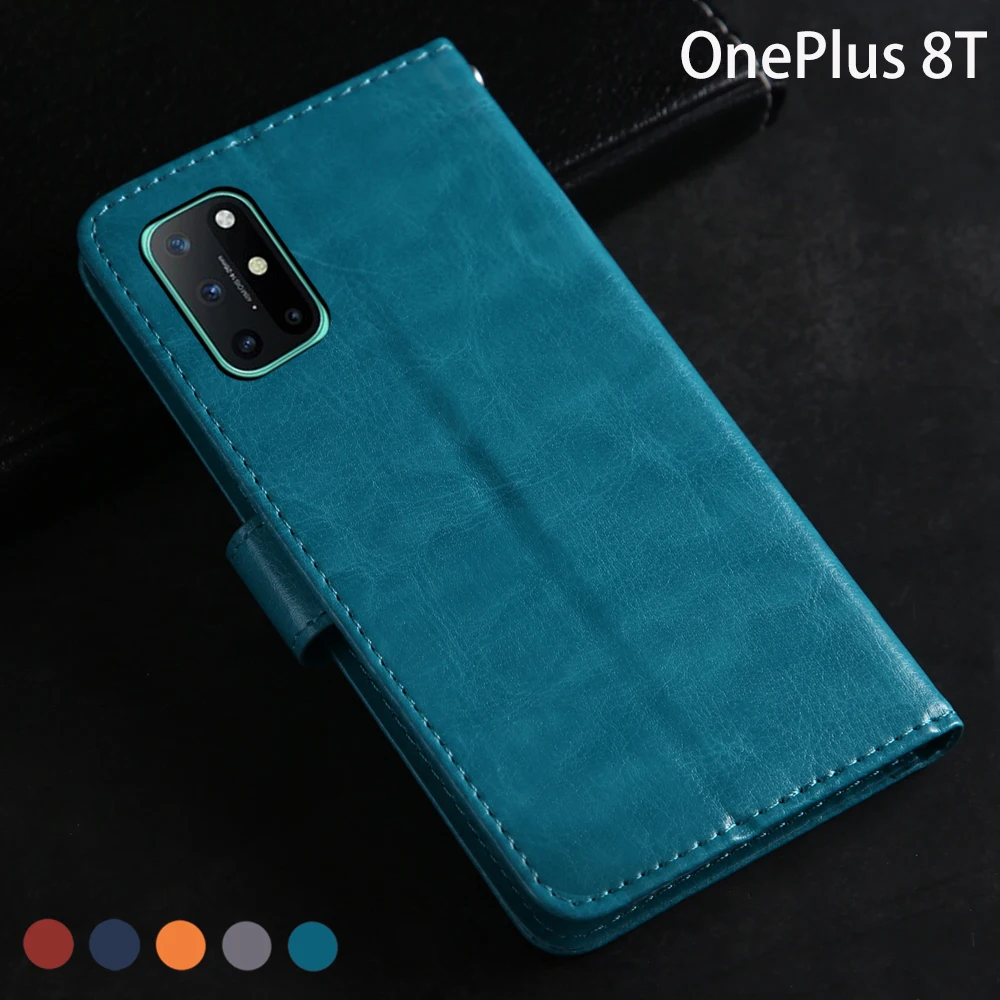 Роскошный кожаный чехол для мировой премьеры OnePlus 8 T 128 GB флип кошелек телефона на