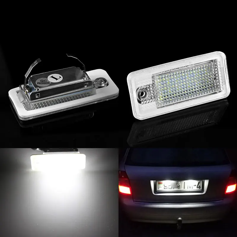 

2Pcs Error Free LED License Number Plate Light Lamps canbus For Audi A6 4F RS6 C6 A4 B6 B7 S4 RS4 A3 8P Q7 4L A5 8F A8 4H S8 D4