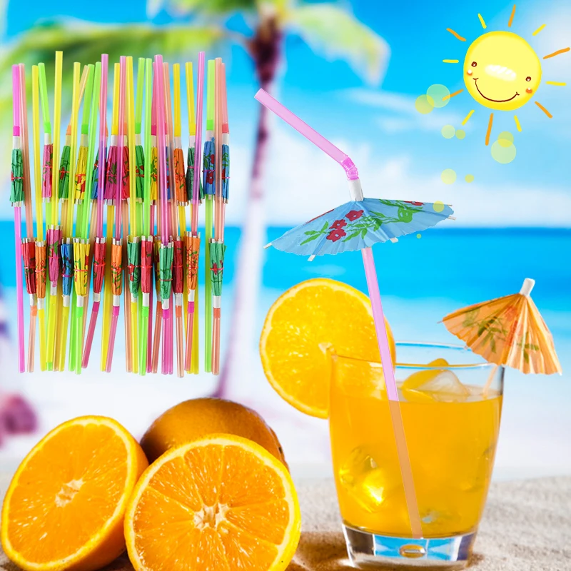 Summer Beach Hawaiian Party Plastic Umbrella Straws Disposable Straws Club Drinking Cocktail Wedding Straws Bar Decor Supplies
Summer Beach Hawaiian Party Plastic Umbrella Straws Disposable Straws Club Drinking Cocktail Wedding Straws Bar Decor Supplies