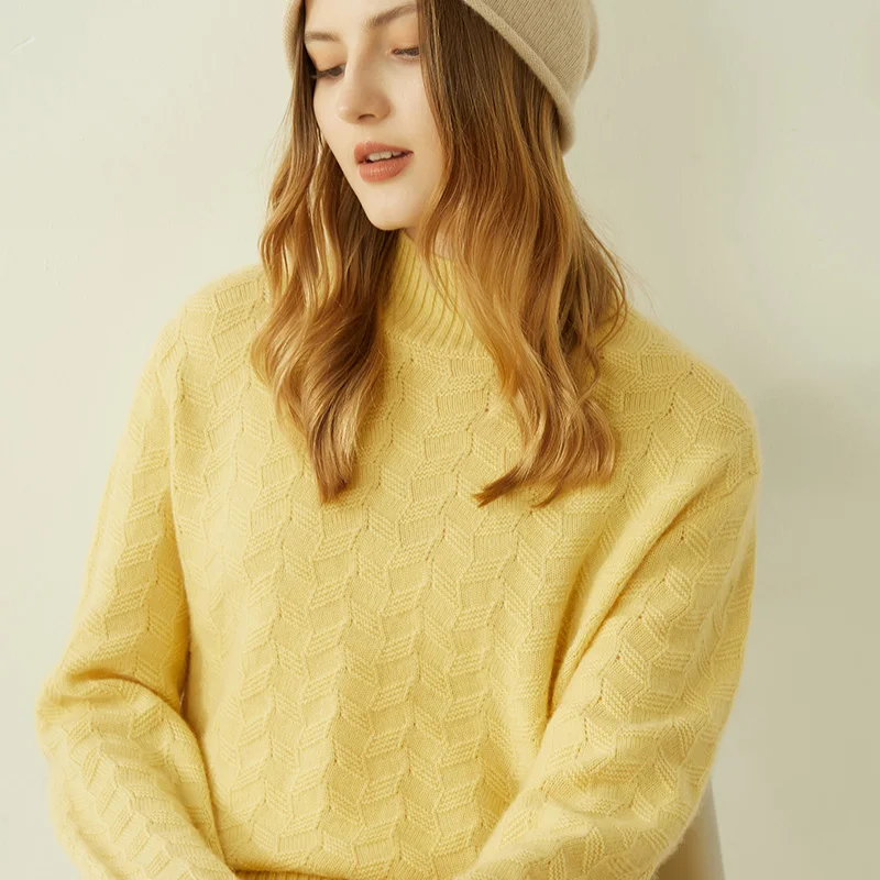 Women Sweaters 100% Cashmere Pullovers Winter New Arrival Turtleneck Jumper Woman Thicken Loose Knitwear Girl Clothes Lady Tops 
Women Sweaters 100% Cashmere Pullovers Winter New Arrival Turtleneck Jumper Woman Thicken Loose Knitwear Girl Clothes Lady Tops