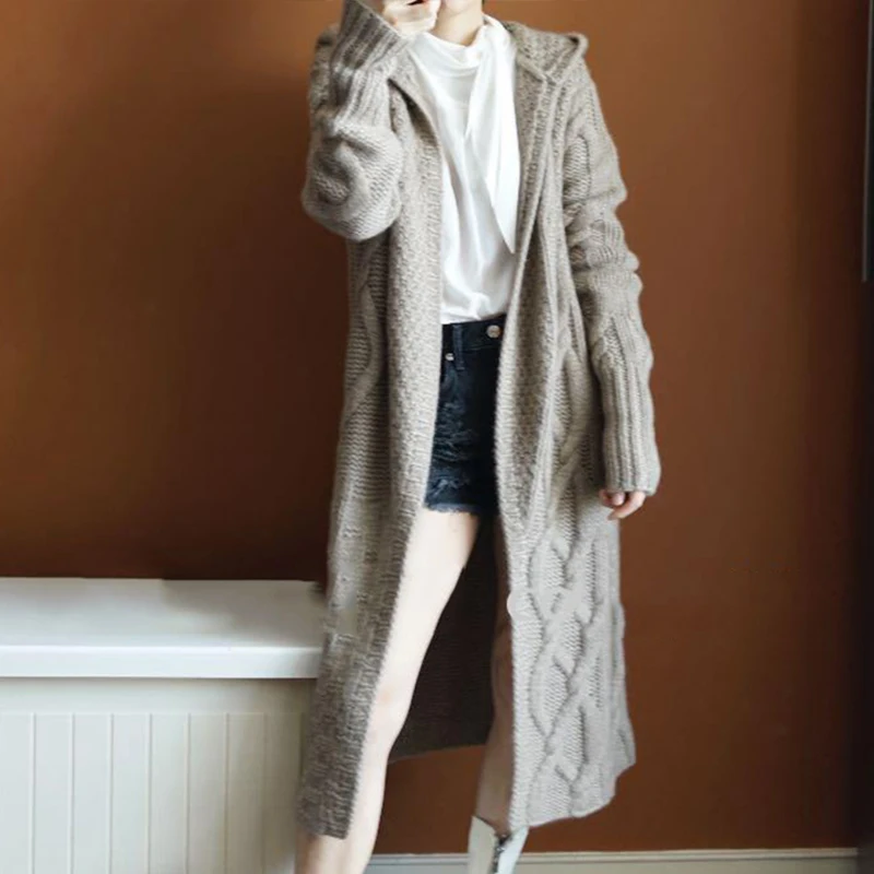 VICABO Women Knitted Long Hoodie Cardigan Jacket Pure Long Sleeve Outwear Chunky Knitted Jumper Coat Winter Clothing 2020
VICABO Women Knitted Long Hoodie Cardigan Jacket Pure Long Sleeve Outwear Chunky Knitted Jumper Coat Winter Clothing 2020
