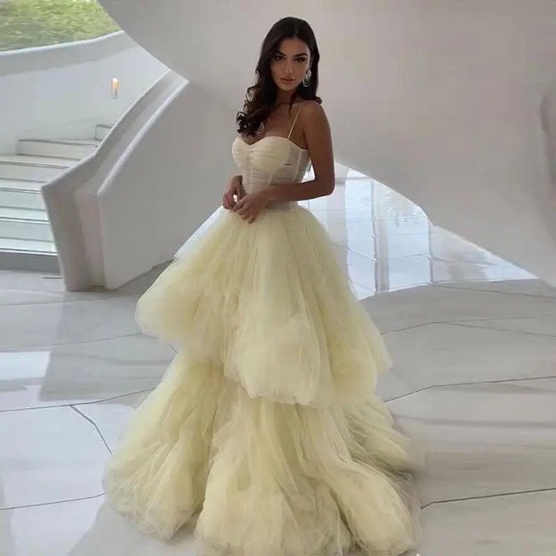 Party Dress Tulle Long vestido de festa Prom Dresses Lush Spaghetti Sleeveless Robe De Soiree Back Zip Chic Prom Gowns
Party Dress Tulle Long vestido de festa Prom Dresses Lush Spaghetti Sleeveless Robe De Soiree Back Zip Chic Prom Gowns