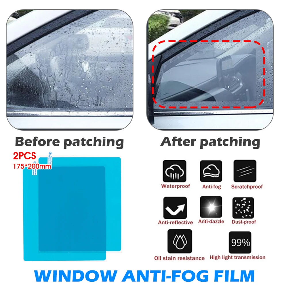 Universal 2Pcs Car Rearview Mirror Rain Film Side Window Hd Drive Reversing Mirror Full Screen Anti Fog Nano Waterproof Sticker
Universal 2Pcs Car Rearview Mirror Rain Film Side Window Hd Drive Reversing Mirror Full Screen Anti Fog Nano Waterproof Sticker