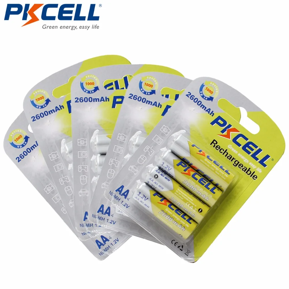 Аккумуляторные батарейки PKCELL, 20 шт./5 ячеек, 1,2 в, AA, Ni-MH, 2600 мАч, батарейки AA для камеры/фонарика/игрушки
Аккумуляторные батарейки PKCELL, 20 шт./5 ячеек, 1,2 в, AA, Ni-MH, 2600 мАч, батарейки AA для камеры/фонарика/игрушки