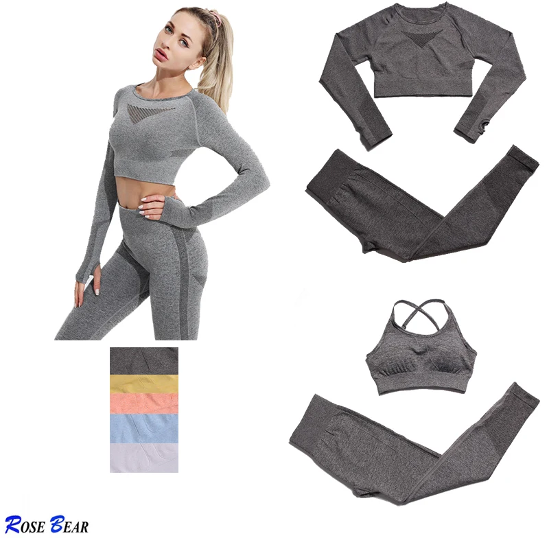 2/3/PCS Seamless Women Yoga Set Workout Sportswear Gym Clothing Fitness Long Sleeve Crop Top High Waist Leggings Sports Suits
2/3/PCS Seamless Women Yoga Set Workout Sportswear Gym Clothing Fitness Long Sleeve Crop Top High Waist Leggings Sports Suits