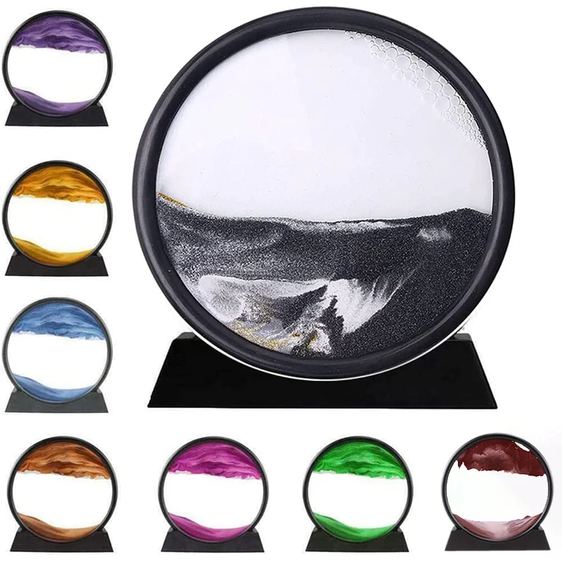 3D Moving Sand Art Picture 7/12inch Round Glass Deep Sea Sandscape in Motion Display Flowing Sand Frame for Home Office Decor
3D Moving Sand Art Picture 7/12inch Round Glass Deep Sea Sandscape in Motion Display Flowing Sand Frame for Home Office Decor