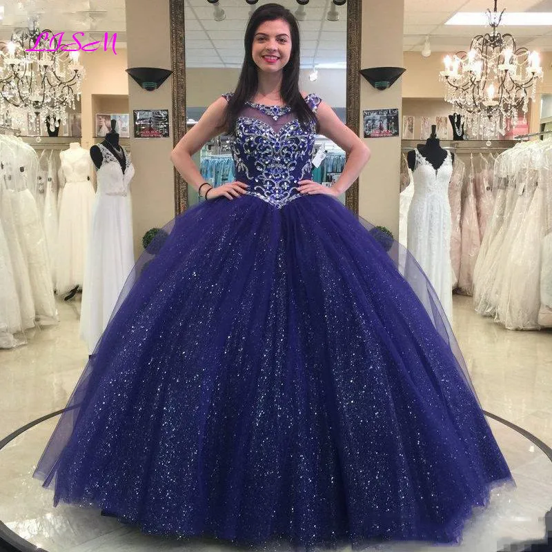 Sparkly Beaded Crystals Quinceanera Dresses Ball Gown Long Prom Dress Tulle Sweet Vestidos de Formatura
Sparkly Beaded Crystals Quinceanera Dresses Ball Gown Long Prom Dress Tulle Sweet Vestidos de Formatura
