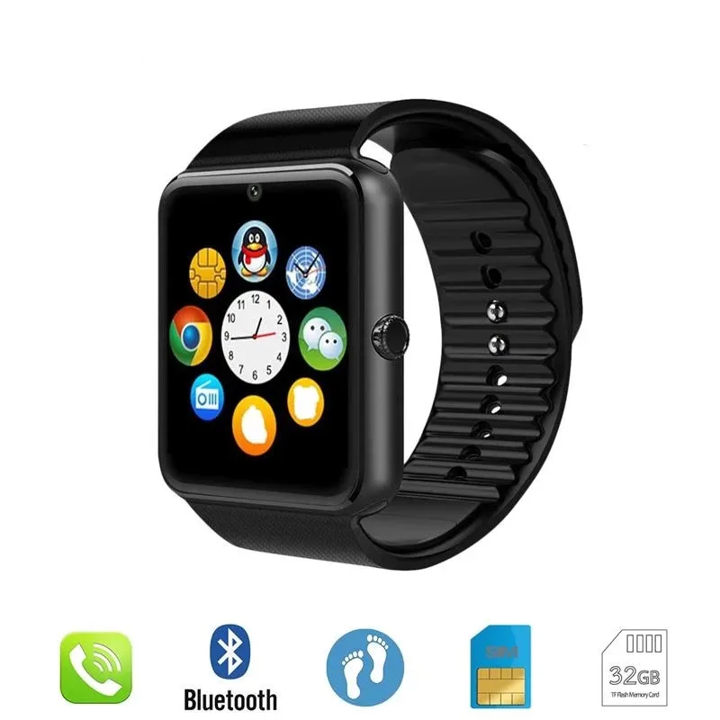 Bluetooth GT08 умные часы Sim карта TF камера Смарт для Apple Watch Iphone Android|smart clock|smartwatch gt08watch phone