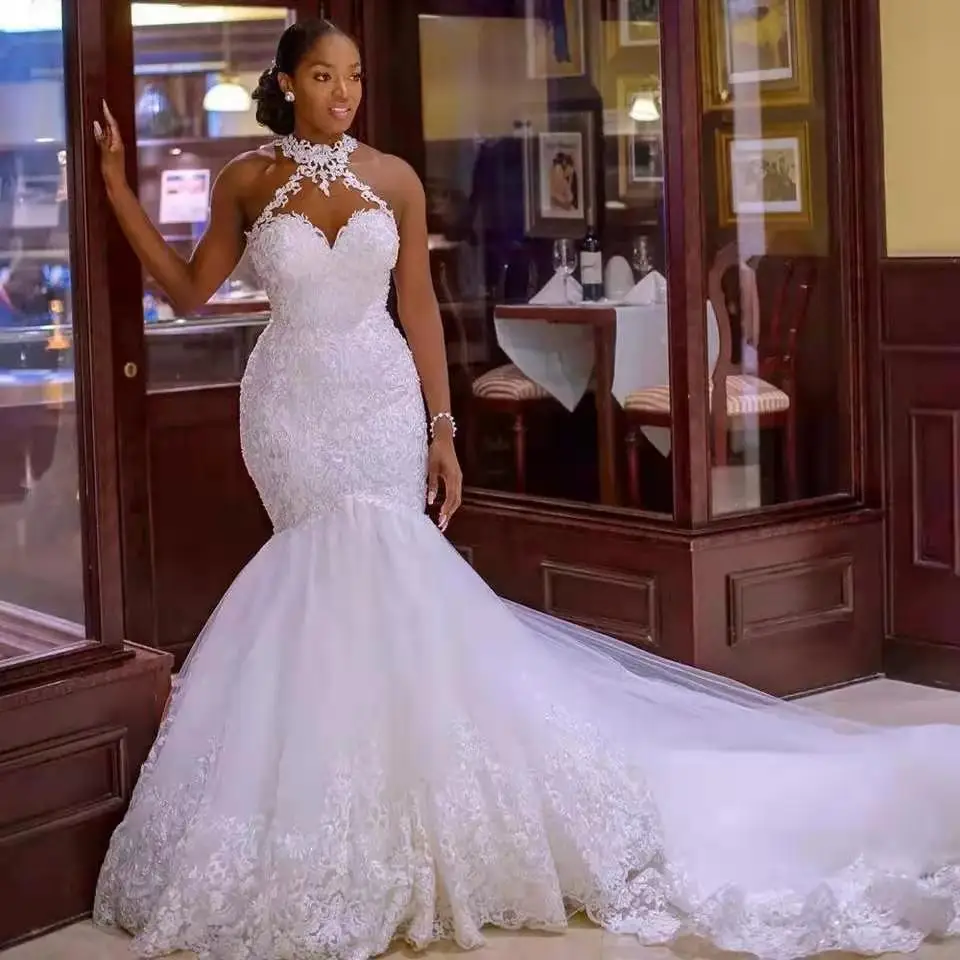 2022 Arabic Aso Ebi Vintage White Ivory Lace Beaded Wedding Dresses Sheer Neck Mermaid Bridal Dresses Sexy Cheap Wedding Gowns
2022 Arabic Aso Ebi Vintage White Ivory Lace Beaded Wedding Dresses Sheer Neck Mermaid Bridal Dresses Sexy Cheap Wedding Gowns