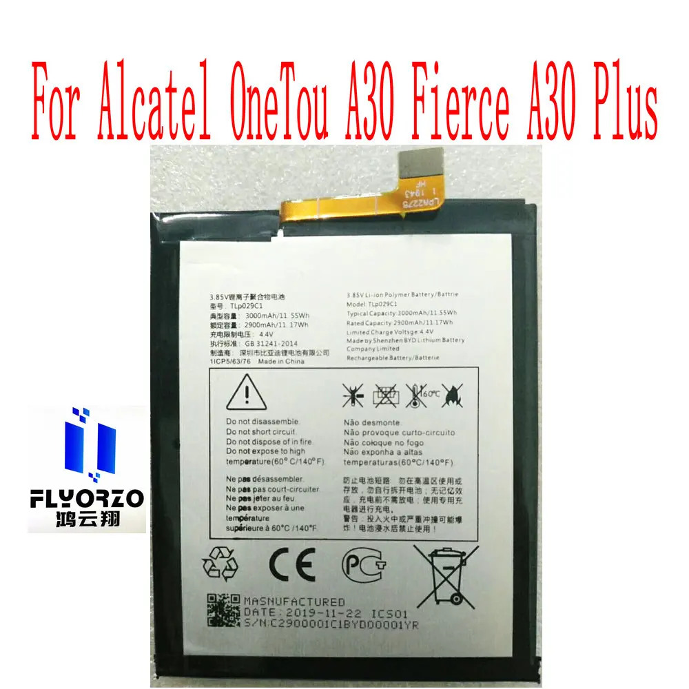 Brand new original 3000mAh TLP029C1 Battery For Alcatel OneTou A30 Fierce A30 Plus Mobile Phone
Brand new original 3000mAh TLP029C1 Battery For Alcatel OneTou A30 Fierce A30 Plus Mobile Phone