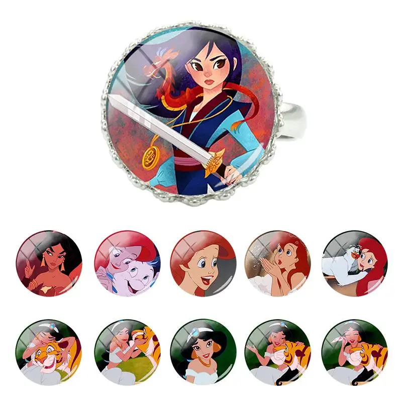 Disney Beautiful Princess Mulan Ariel Jasmine Image Round Glass Art Rings Star Dew Crown Rings for Girls Handmade Jewelry FWN442
Disney Beautiful Princess Mulan Ariel Jasmine Image Round Glass Art Rings Star Dew Crown Rings for Girls Handmade Jewelry FWN442
