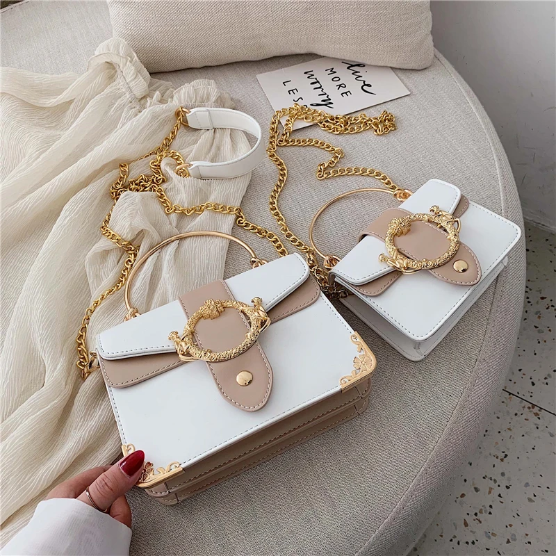Contrast color Square crossbody bag 2021 Totes With Metal Handle Quality PU Leather Women's Handbag Chain Shoulder Messenger Bag
Contrast color Square crossbody bag 2021 Totes With Metal Handle Quality PU Leather Women's Handbag Chain Shoulder Messenger Bag