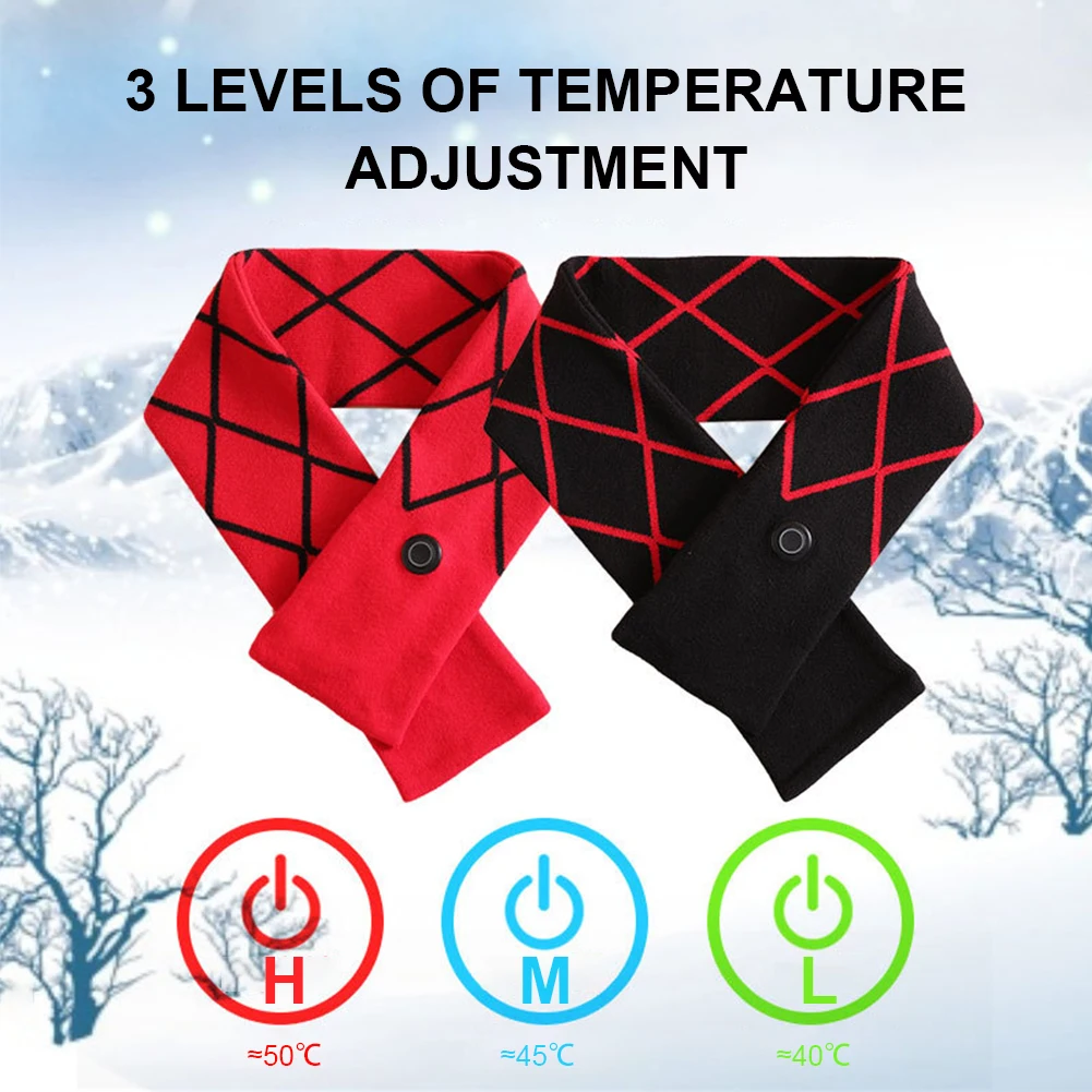 Unisex Heated Scarf Winter Warm USB Electric Heating Scarf Neck Wrap Adjustable 3 Heating Levels Cashmere Shawl for Winter Ski
Unisex Heated Scarf Winter Warm USB Electric Heating Scarf Neck Wrap Adjustable 3 Heating Levels Cashmere Shawl for Winter Ski
