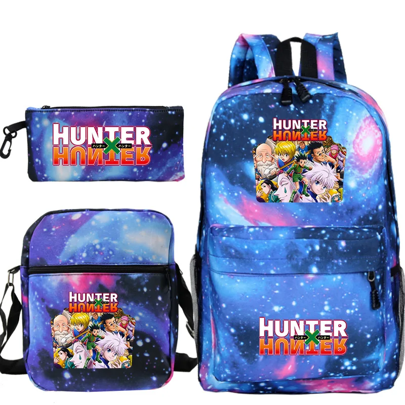 Короткая футболка с героями из японского аниме Hunter X охотничий рюкзак комплект 3