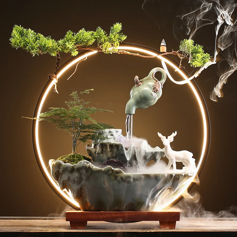 Smoke Fountain Incense Burner Modern Smoke Fountain Incense Burner Aromatherapy Backflow Encensoir Incense Burners BG50IB
Smoke Fountain Incense Burner Modern Smoke Fountain Incense Burner Aromatherapy Backflow Encensoir Incense Burners BG50IB