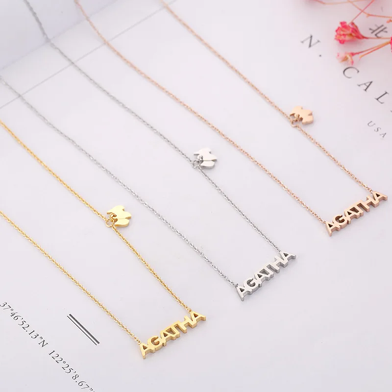 TY32 Fashion new big letters titanium steel necklace women's rose gold clavicle chain puppy pendant jewelry
TY32 Fashion new big letters titanium steel necklace women's rose gold clavicle chain puppy pendant jewelry