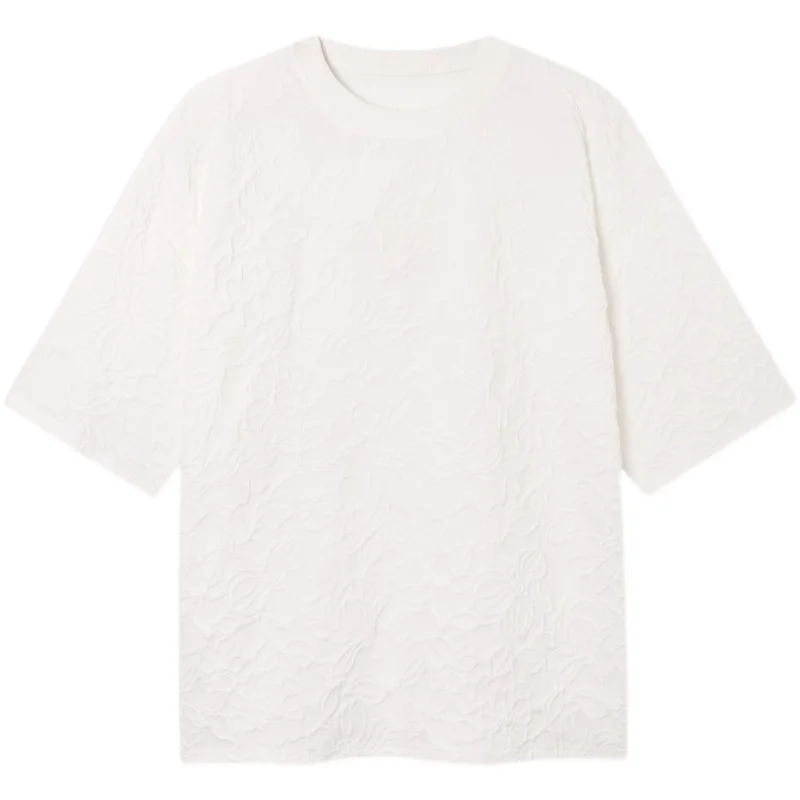 new Summer Men Embossed Pattern Flower Short Sleeve Loose Casual Streetwear Fashion White T-shirt Male Hip Hop Tops Tees Shirts
new Summer Men Embossed Pattern Flower Short Sleeve Loose Casual Streetwear Fashion White T-shirt Male Hip Hop Tops Tees Shirts