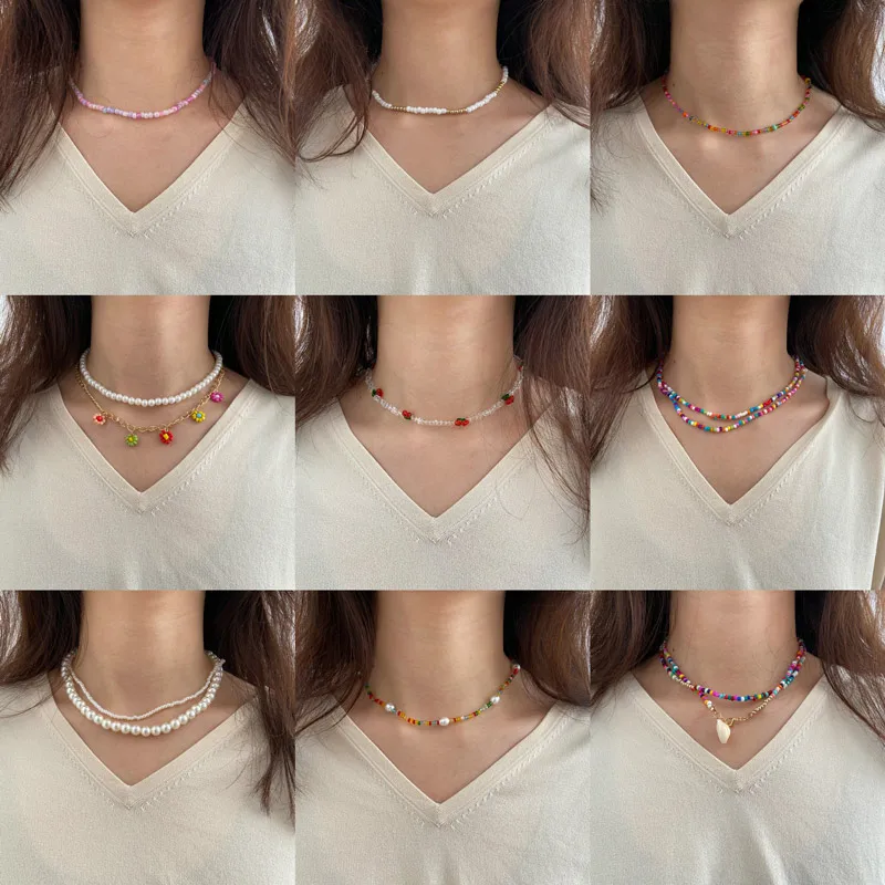 Простое Ожерелье с бусинами VAGZEB женское короткое ожерелье-чокер ювелирные