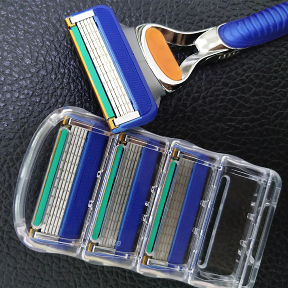 4pcs/pack Excellent Shaving 5 Layers Razor Blades Compatible for Gillette Fusion or Mach 3 Handle For Hair Removal Men Face Care
4pcs/pack Excellent Shaving 5 Layers Razor Blades Compatible for Gillette Fusion or Mach 3 Handle For Hair Removal Men Face Care