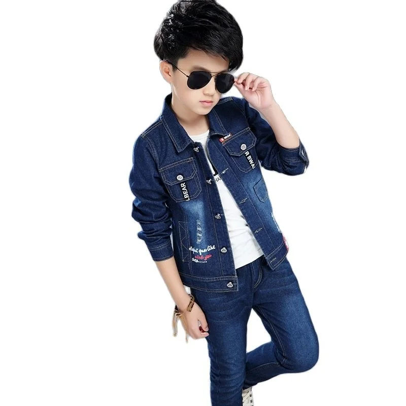 Spring & Autumn Cowboy Boy Sets Two-Piece New 2022 Korean Version Jacket Clothes For Teens Slim Lapel Casual Children's Clothing
Spring & Autumn Cowboy Boy Sets Two-Piece New 2022 Korean Version Jacket Clothes For Teens Slim Lapel Casual Children's Clothing