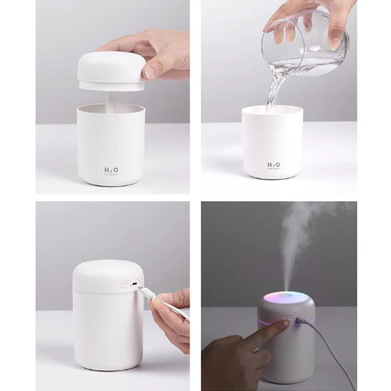 300ML USB Air Humidifer Aroma Essential Oil Diffuser with Romantic Lamp Mist Maker Aromatherapy Humidifiers for Home
300ML USB Air Humidifer Aroma Essential Oil Diffuser with Romantic Lamp Mist Maker Aromatherapy Humidifiers for Home