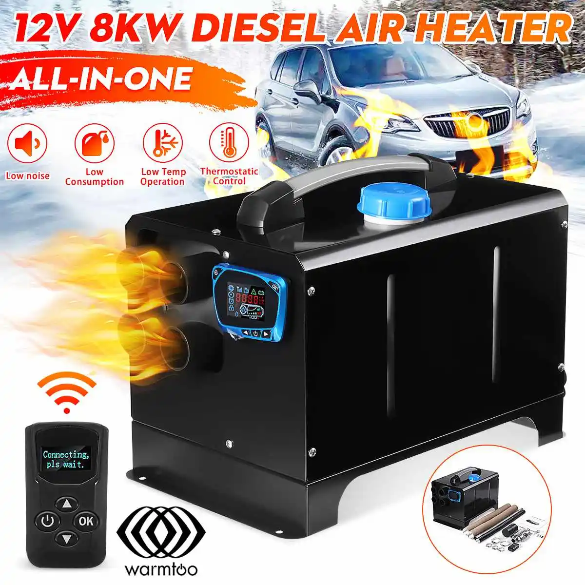 Mini All In One Car Heater 12V 8KW LCD Switch Air Diesel Parking Heater 4 Holes Car Heater For Trucks Motor-Homes Boats Bus RV
Mini All In One Car Heater 12V 8KW LCD Switch Air Diesel Parking Heater 4 Holes Car Heater For Trucks Motor-Homes Boats Bus RV