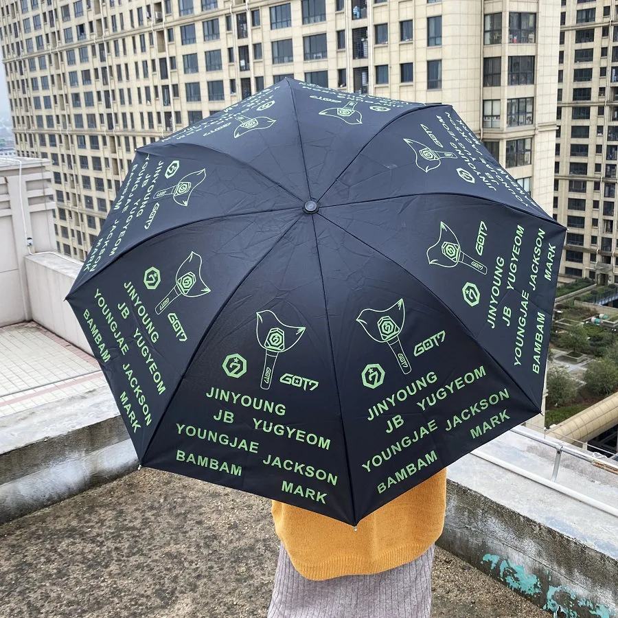 Hot Sale Fashion Sunny and Rainy Umbrella Kpop GOT7 Official Black Umbrellas Windproof Folding Luxury Business Cute Umbrella
Hot Sale Fashion Sunny and Rainy Umbrella Kpop GOT7 Official Black Umbrellas Windproof Folding Luxury Business Cute Umbrella