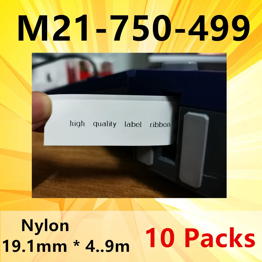 10PK M21 750 499 ярлык производитель ленты запечатанных лент для черная и белая 4 9 м