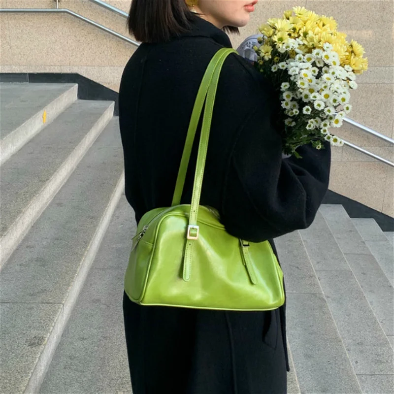 Fashion Green PU Leather Women Shoulder Bags Simple Design Solid Color Ladies Tote Handbags Vintage Black Female Underarm Bag
Fashion Green PU Leather Women Shoulder Bags Simple Design Solid Color Ladies Tote Handbags Vintage Black Female Underarm Bag