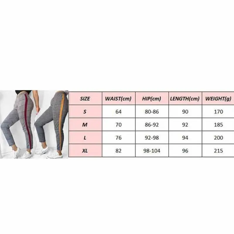 Women High Waist Plaid Pants Stretch Skinny Pants Slim Side Striped Pencil Pants OL Causal Pants Trousers
Women High Waist Plaid Pants Stretch Skinny Pants Slim Side Striped Pencil Pants OL Causal Pants Trousers