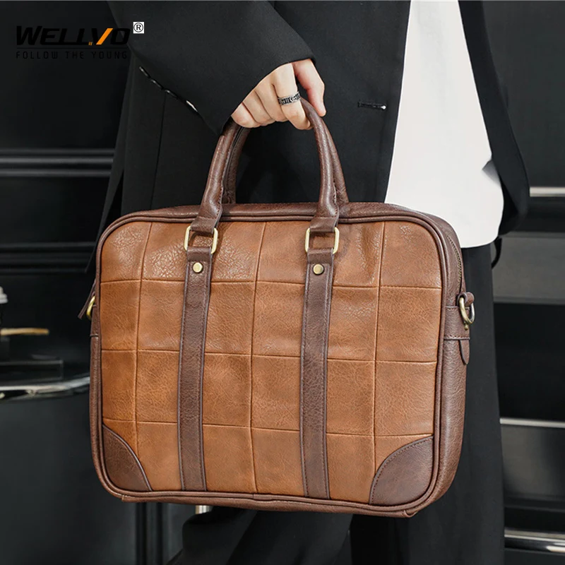 2021 Business Men's Bag Travel Portable Briefcase PU Leather Men Single Shoulder Plaid Laptop Computer Bags Male Handbag X203C
2021 Business Men's Bag Travel Portable Briefcase PU Leather Men Single Shoulder Plaid Laptop Computer Bags Male Handbag X203C