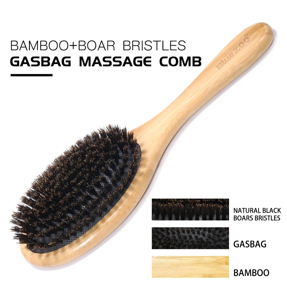 Hair Brush Natural Bamboo Handle Boar Bristles Anti-static Hair Scalp Paddle Hairbrush Gasbag Massage Comb Hair Care
Hair Brush Natural Bamboo Handle Boar Bristles Anti-static Hair Scalp Paddle Hairbrush Gasbag Massage Comb Hair Care