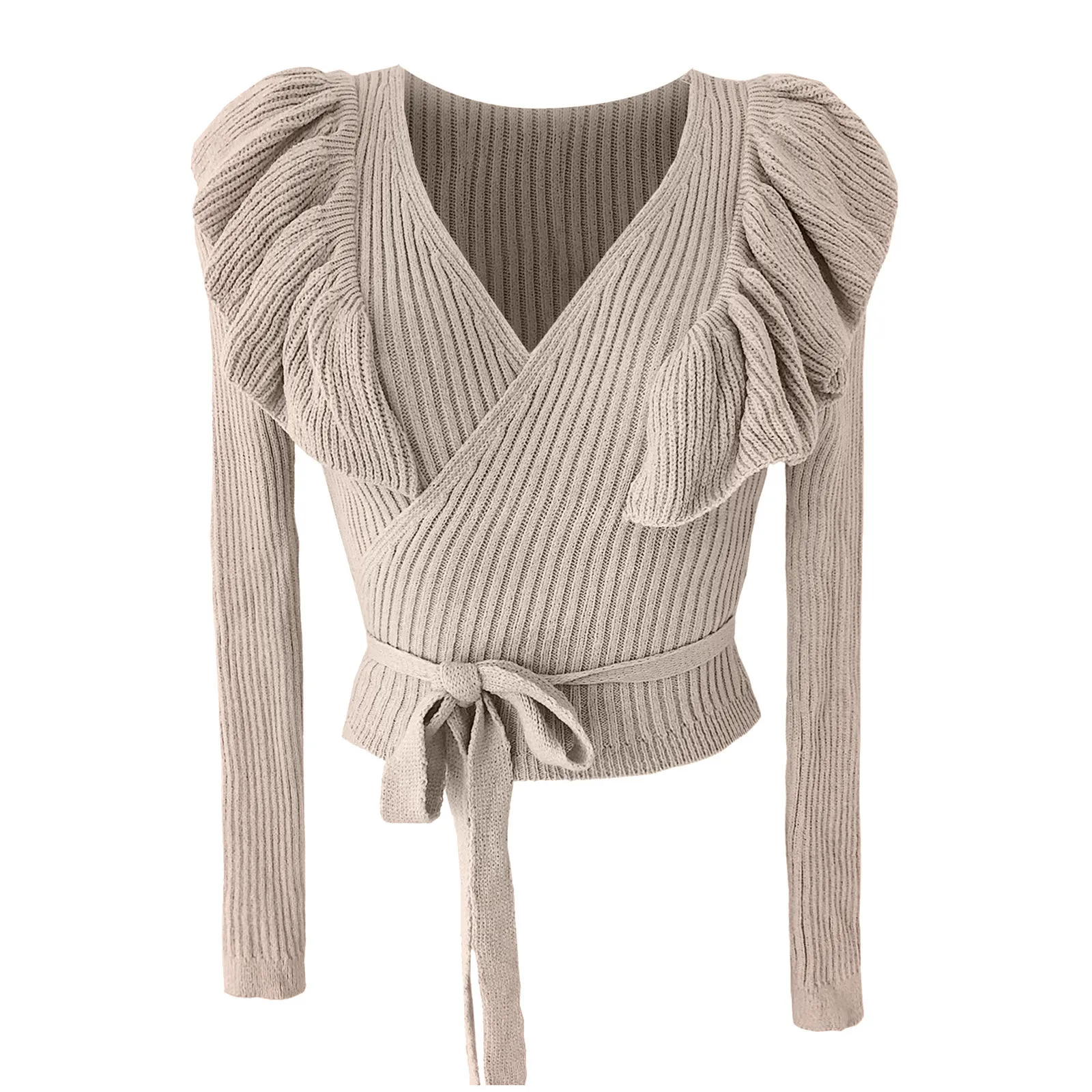 Fashion Knitted Ruffles Sweater Casual Winter Bandage Pullover Tops Ladies Female Streetwear Women Long Sleeve Blusas Jumper
Fashion Knitted Ruffles Sweater Casual Winter Bandage Pullover Tops Ladies Female Streetwear Women Long Sleeve Blusas Jumper