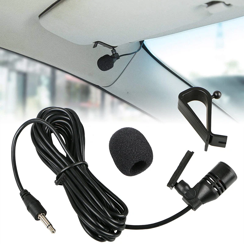 

Профессиональный автомобильный аудиомикрофон 3 м, разъем 3,5 мм с зажимом, стерео микрофон, мини проводной внешний микрофон для автомобиля, DVD...