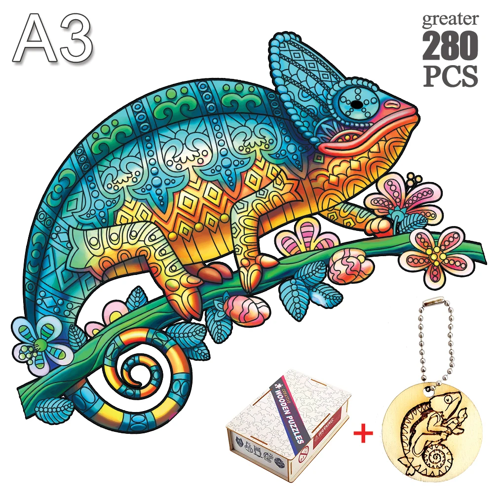 Unique Chameleon Animal 3D Wooden Puzzle Adult Jigsaw Puzzle Gift Wrapping Box Puzzle Children Wooden Halloween Toy Gifts
Unique Chameleon Animal 3D Wooden Puzzle Adult Jigsaw Puzzle Gift Wrapping Box Puzzle Children Wooden Halloween Toy Gifts