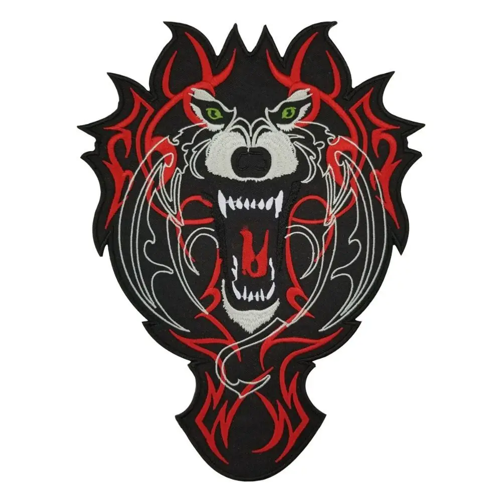 Мотоциклетный жилет Wolf Biker Rider с вышивкой термоклейкая нашивка на спине куртки