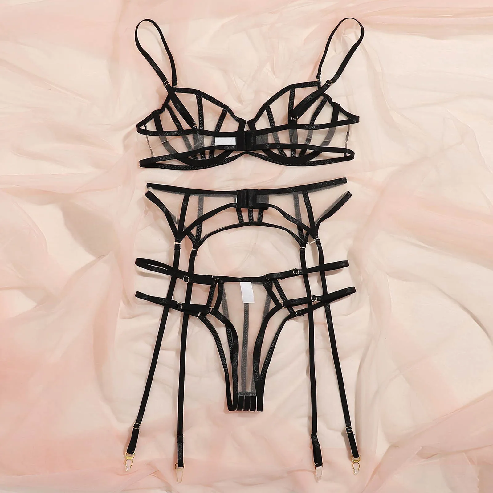 3Pcs Mesh Perspective Women Underwear Set Seamless Bra Set Ladies Fashion Temptation Sexy Lingerie Erotic Bra Garter Briefs Sets 
3Pcs Mesh Perspective Women Underwear Set Seamless Bra Set Ladies Fashion Temptation Sexy Lingerie Erotic Bra Garter Briefs Sets