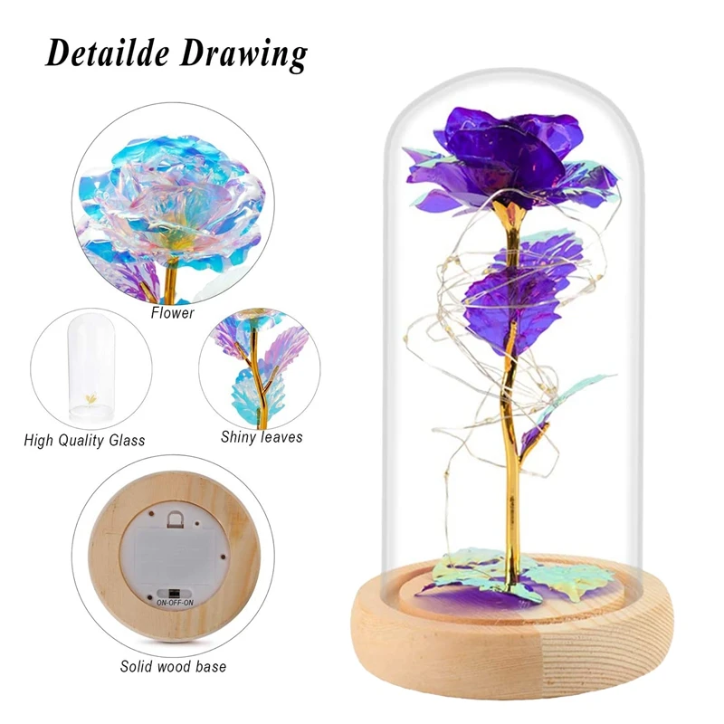 Rose Enchanted Flower LED Lights in Glass Dome for Christmas Valentine's Mother's Day Birthday Women Best Gifts
Rose Enchanted Flower LED Lights in Glass Dome for Christmas Valentine's Mother's Day Birthday Women Best Gifts