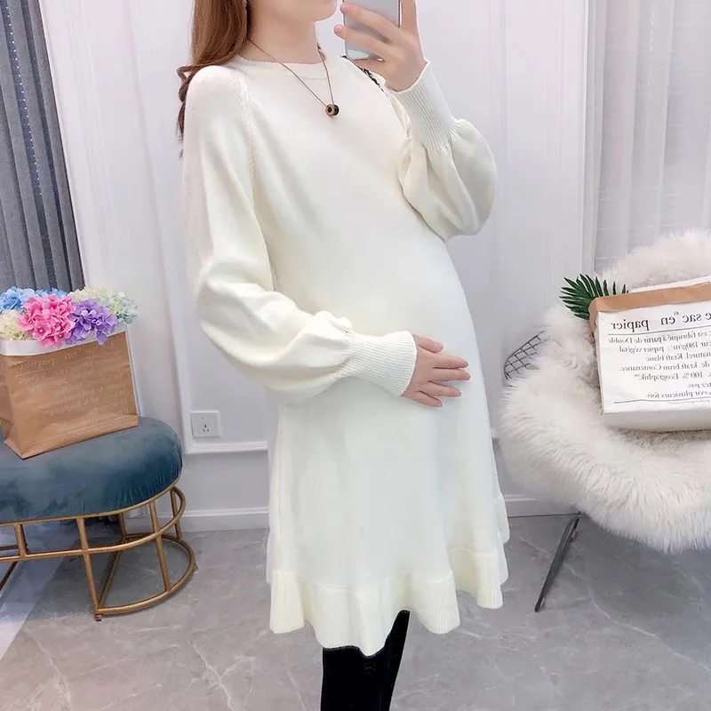 Warm Women Fashion Pregnancy Dress Knitted Maternity Sweater Dress Elasticity Autumn Long Sleeve Maternity Clothes For Pregnant
Warm Women Fashion Pregnancy Dress Knitted Maternity Sweater Dress Elasticity Autumn Long Sleeve Maternity Clothes For Pregnant