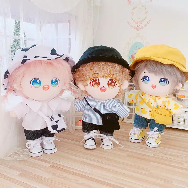 20cm doll clothes Lovely Cow fisherman hat Inclined shoulder bag suit dolls accessories Korea Kpop EXO idol Dolls gift DIY Toys
20cm doll clothes Lovely Cow fisherman hat Inclined shoulder bag suit dolls accessories Korea Kpop EXO idol Dolls gift DIY Toys