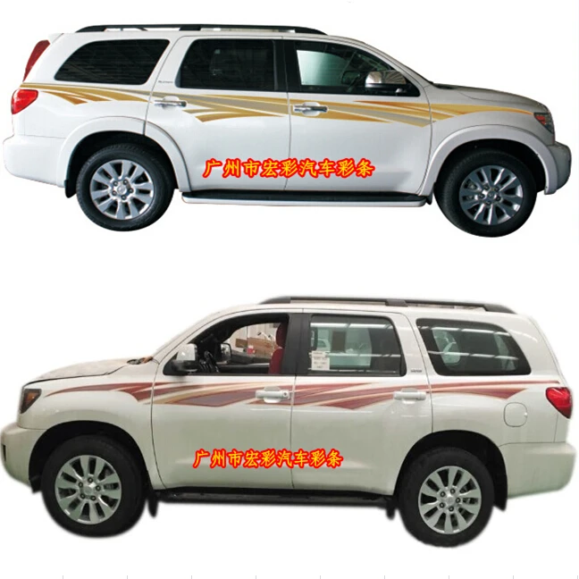 Автомобильные наклейки для Toyota SEQUOIA 5700, декоративные цветные полосатые наклейки с обеих сторон корпуса, персонализированные наклейки SEQUOIA
Автомобильные наклейки для Toyota SEQUOIA 5700, декоративные цветные полосатые наклейки с обеих сторон корпуса, персонализированные наклейки SEQUOIA